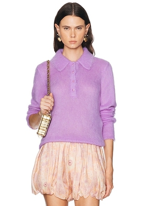 Chloe Polo Sweater in Dreamy Lavender - Lavender. Size S (also in L, M, XS).