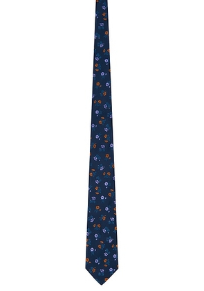 Dries Van Noten Tie in Navy - Blue. Size all.