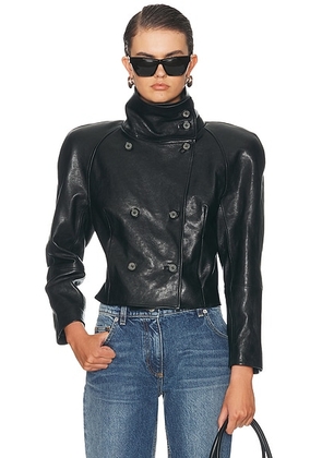 Magda Butrym Leather Jacket in Black - Black. Size 38 (also in ).