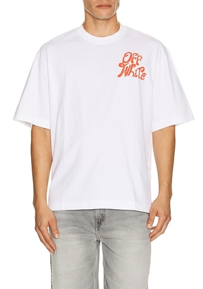OFF-WHITE Grass Ink Logo Skate Tee in White - White. Size XL/1X (also in S, M).