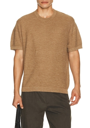 Theory Kolben Pacific Linen Tee in Fresh Khaki - Yellow. Size XXL/2X (also in L, M, S, XL/1X).