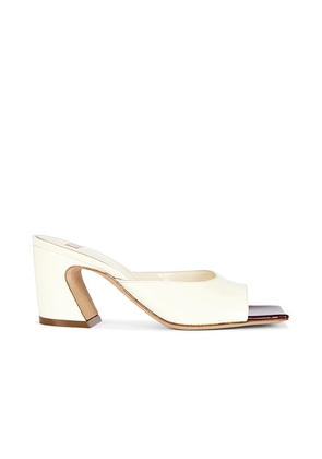 IZIE Chester Mule in Off White & Oxblood Patent - Red. Size 41 (also in 37, 38, 39).
