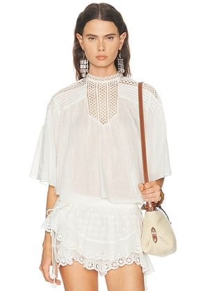 Isabel Marant Etoile Parina Top in White - White. Size 42 (also in 38, 36, 40).