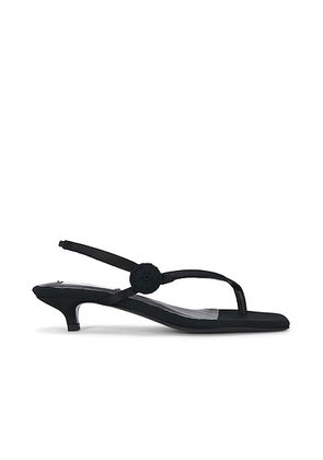 Toteme Slingback Satin Heeled Flip Flop in Black - Black. Size 39 (also in 36, 37, 38, 40, 41).