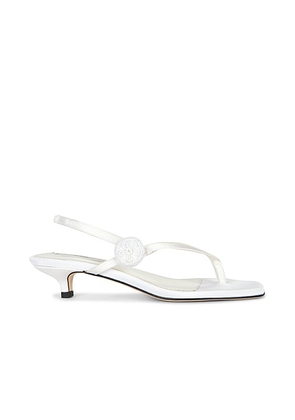 Toteme Slingback Satin Heeled Flip Flop in Ecru - Ivory. Size 38 (also in 36, 37, 39, 40, 41).