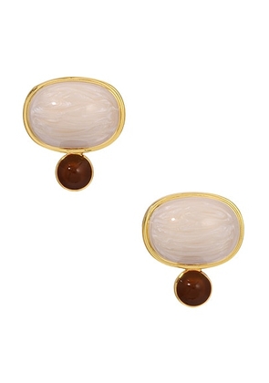Heaven Mayhem Solara Earrings in Gold - Burgundy. Size all.