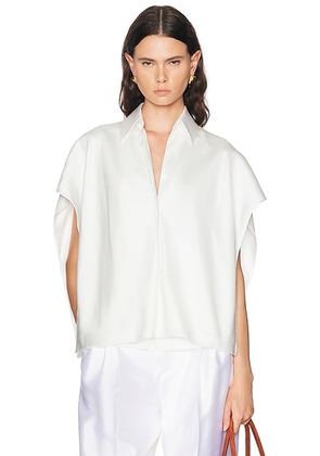 Bottega Veneta Silk Twill Blouse in White - White. Size 36 (also in 42).