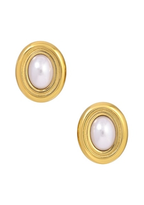 Heaven Mayhem Prize Earrings in Pearl & Gold - White. Size all.