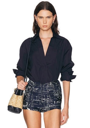 TWP Polo Top in Midnight - Navy. Size S (also in M, L).