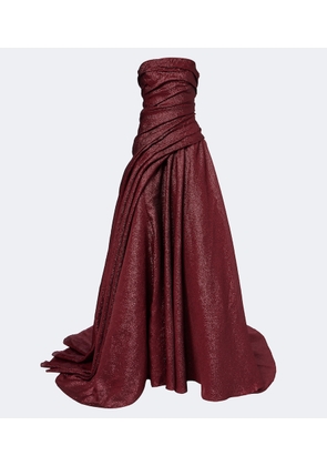 Marmar Halim Draped strapless bustier gown