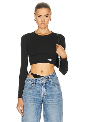 Alexander Wang Crewneck Long Sleeve Tee in Black - Black. Size M (also in ).