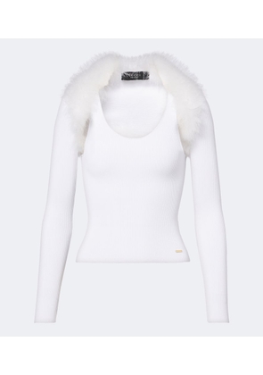 Gucci Ribbed-knit shrug and tank top set