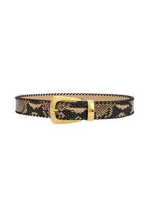 KHAITE Benny Whipstitch Belt in Taupe - Brown. Size 85 (also in 70, 75, 80, 90).
