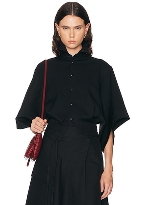 Bottega Veneta Twill Blouse in Double Black - Black. Size 42 (also in ).