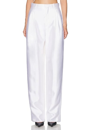 Bottega Veneta Satin Wide Leg Trouser in Chalk - Ivory. Size 36 (also in 38).