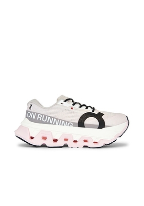 On Cloudmonster 3 Hyper Sneaker in Ivory & Peony - Rose. Size 8.5 (also in 5, 5.5, 6, 6.5, 7, 7.5, 8, 9, 9.5, 10).