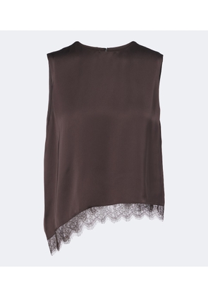 Vince Lace-trimmed satin top