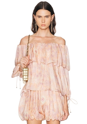 Chloe Off The Shoulder Blouse in Multicolor Pink - Pink. Size 38 (also in 40).
