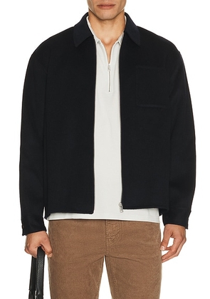 FRAME Double Face Zip Shirt Jacket in Dark Navy - Blue. Size S (also in M, L, XL/1X, XXL/2X).