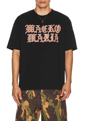 WACKO MARIA Washed Heavy Weight Crew Neck Tee Shirt Type 11 in Black - Black. Size S (also in M, L, XL/1X).