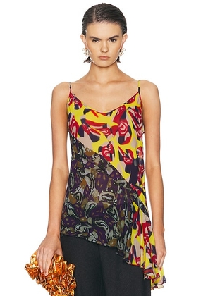 Dries Van Noten Crisanna Top in Purple - Multi. Size 38 (also in 36, 40, 42).