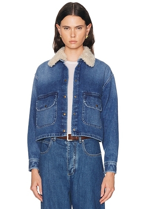Moncler Button Up Jacket in Blue - Blue. Size 42 (also in 40, 44).