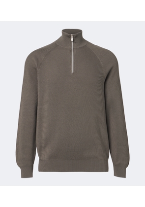 Brunello Cucinelli Ribbed-knit half-zip cotton sweater