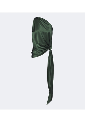 The Sei Draped one-shoulder silk satin top