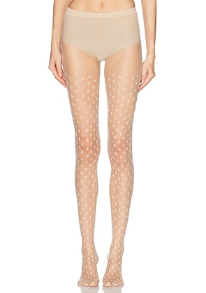 Wolford Blossom Tights in Fairly Light & White - Nude. Size L (also in XS, S, M).