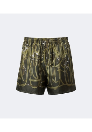 Gucci Printed silk twill shorts