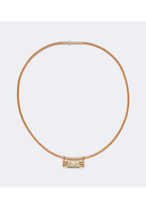 Marie Lichtenberg Love Smash 18kt gold and leather pendant necklace with diamond
