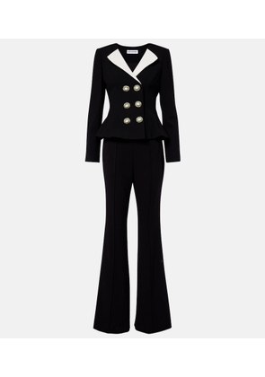 Self-Portrait Peplum crepe flared jumpsuit