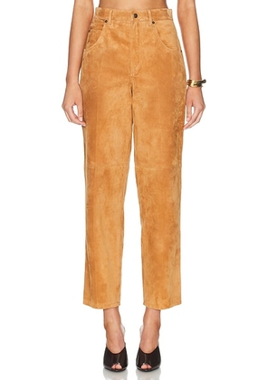 Chloe Suede Pant in Creamy Brown - Brown. Size 34 (also in 36).