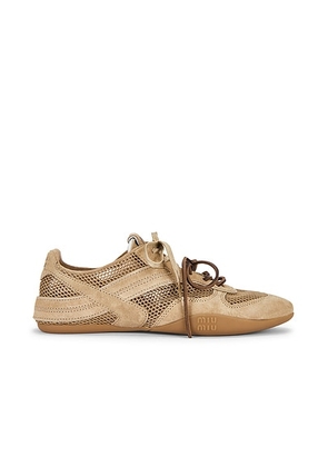 Miu Miu Rete Scamosciato Sneaker in Deserto - Brown. Size 41 (also in ).
