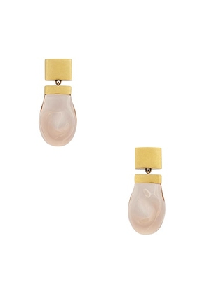 KHAITE Keefe Resin Earrings in Smoke - Metallic Gold. Size all.
