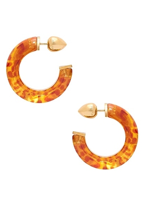 ALAÏA Edge Hoop Earrings in Rouge Leopard - Brown. Size all.