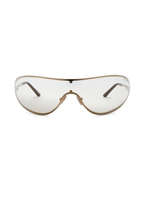 TOM FORD Brady Sunglasses in Shiny Pale Gold & Smoke Mirror - Metallic Gold. Size all.
