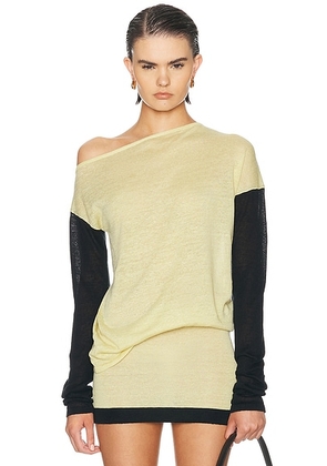 Aya Muse Mirae Top in Black & Buttercream - Yellow. Size XS (also in M).