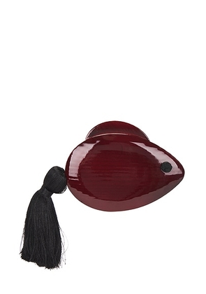 Vin. Betta Clutch in Wood & Black - Brown. Size all.