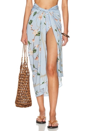 Agua by Agua Bendita Lavanda Midi Pareo in Navegante - Baby Blue. Size all.
