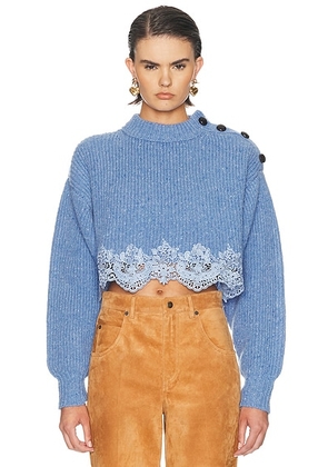 Chloe Cropped Sweater in Breezy Blue - Blue. Size L (also in ).