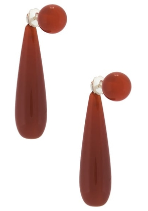 SOPHIE BUHAI Small Angelika Earrings in Carnelian & Sterling Silver - Brick. Size all.