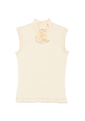 SANDRO floral-appliqué top - Neutrals