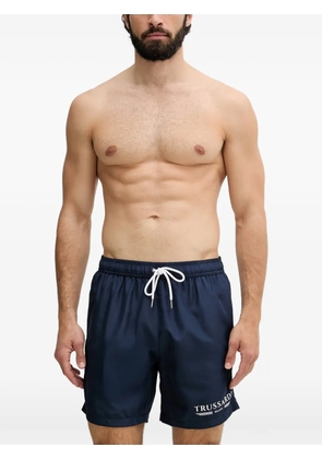 Trussardi logo-print drawstring swim shorts - Blue
