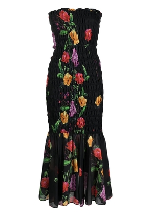Charo Ruiz Ibiza Danny floral-print midi dress - Black