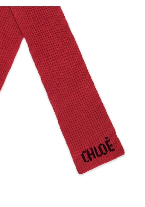 Chloé Joyful scarf in wool & cashmere - Red