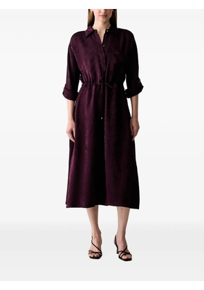 LIU JO floral-jacquard drawstring-waist MIDI dress - Purple