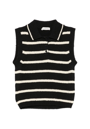 Altuzarra striped sleeveless polo top - Black