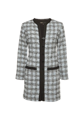 Maje tweed long-sleeve mini dress - Blue