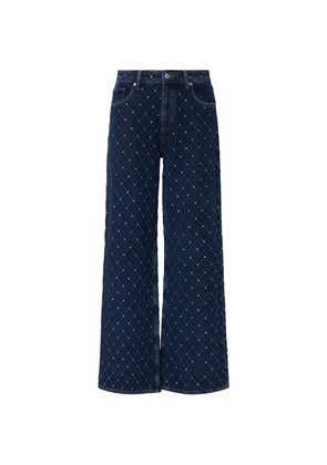 LIU JO matelassé jeans with rhinestones - Blue